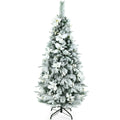 Artificial Christmas Tree Snow Flocked Big 8 ft Green Xmas Decor Realistic Stand