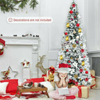 Artificial Christmas Tree Snow Flocked Big 8 ft Green Xmas Decor Realistic Stand