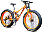 CHICAI 24/26-inch Adult Mountain Bike High Carbon Steel Cross Country Bike 21/24/27/30 Speed Bike Full Suspension Bike Equipped with Double Disc Brake Mountain Bike