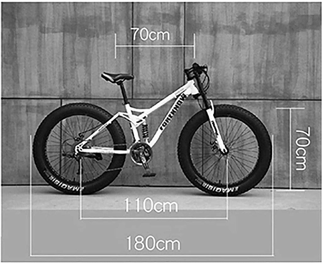 CHICAI 24/26-inch Adult Mountain Bike High Carbon Steel Cross Country Bike 21/24/27/30 Speed Bike Full Suspension Bike Equipped with Double Disc Brake Mountain Bike