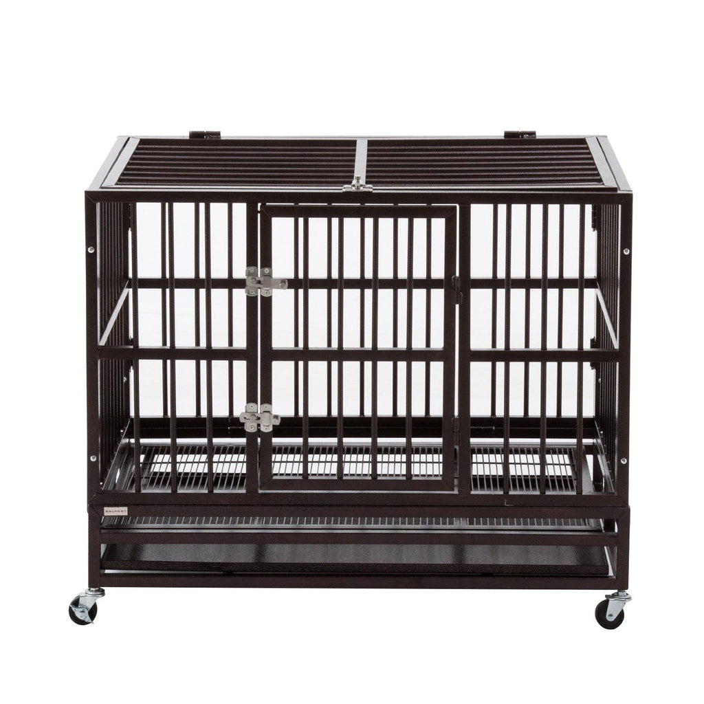 Bestmart INC Heavy Duty Dog CaCrate Kennel Metal Pet Playpen Portable w/Tray