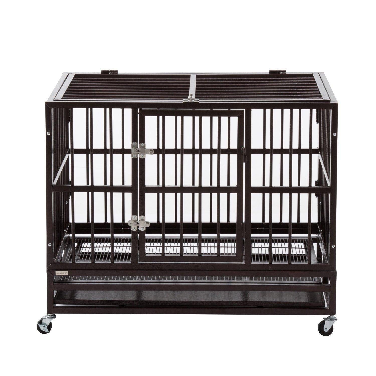 Bestmart INC Heavy Duty Dog CaCrate Kennel Metal Pet Playpen Portable w/Tray