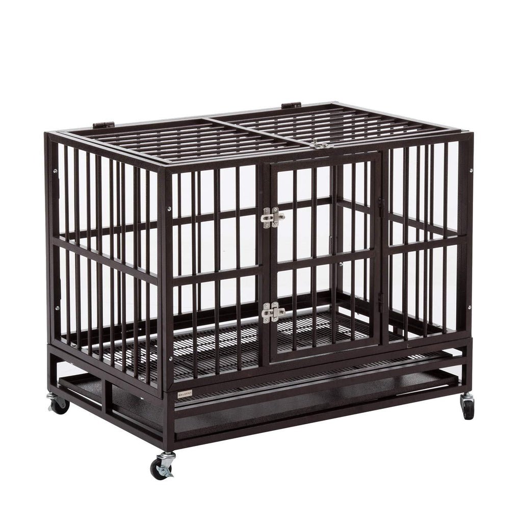 Bestmart INC Heavy Duty Dog CaCrate Kennel Metal Pet Playpen Portable w/Tray