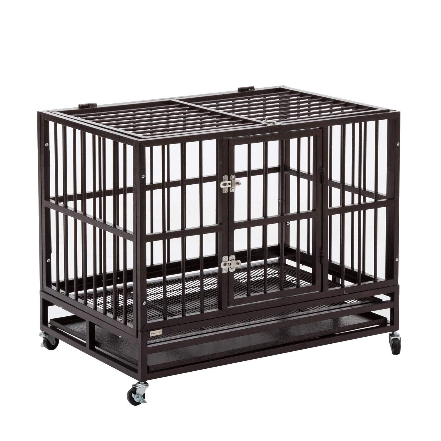 Bestmart INC Heavy Duty Dog CaCrate Kennel Metal Pet Playpen Portable w/Tray