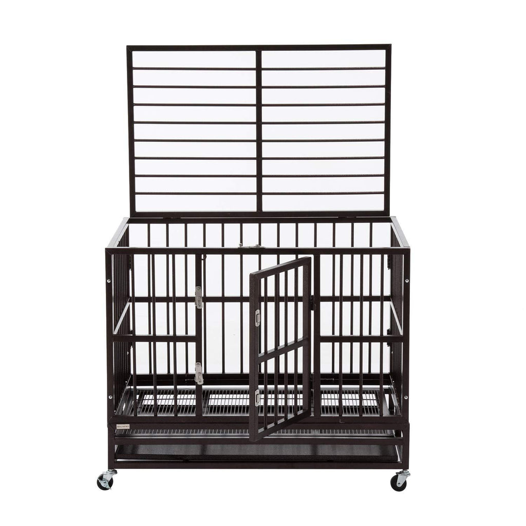Bestmart INC Heavy Duty Dog CaCrate Kennel Metal Pet Playpen Portable w/Tray