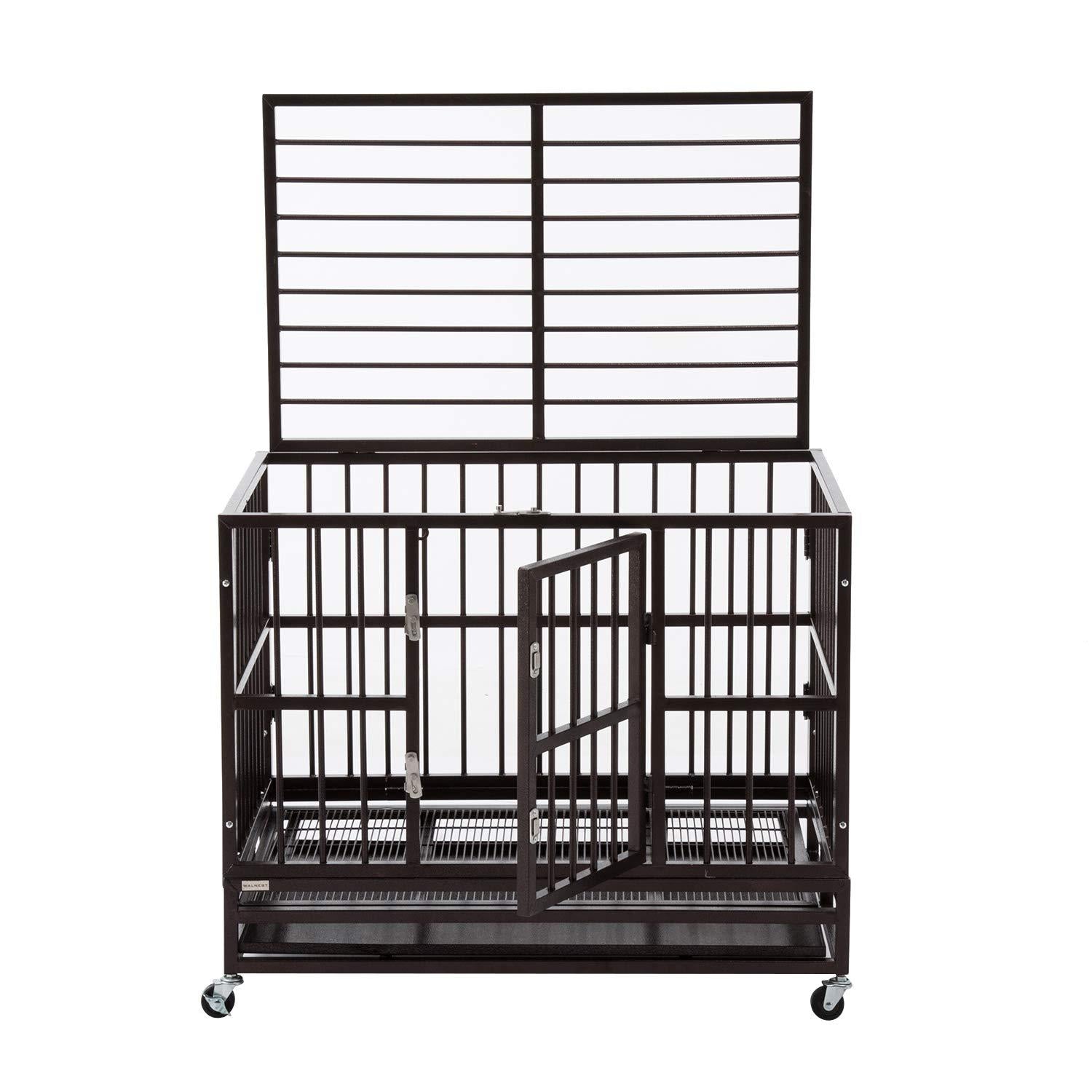 Bestmart INC Heavy Duty Dog CaCrate Kennel Metal Pet Playpen Portable w/Tray