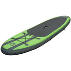 10 ft. Green PVC SUP Inflatable Backpack Paddle Board Sport with Adjustable Paddle