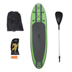 10 ft. Green PVC SUP Inflatable Backpack Paddle Board Sport with Adjustable Paddle