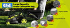 40V 16-inch Cordless Lawn Mower with 45L Grass Collection Bag, 6 Position Height Adjustment Electric Lawn Mower, 2 x 20V 4.0Ah Battery Powered Push Lawnmower, 2.4A Fast Charger, Lemon Green