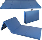Polar Aurora 4'x8'x2'' Pu Leather Folding Gymnastics Gym Tumbling Exercise Martial Arts Mat Pad(Blue)