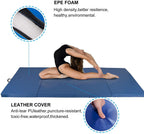 Polar Aurora 4'x8'x2'' Pu Leather Folding Gymnastics Gym Tumbling Exercise Martial Arts Mat Pad(Blue)