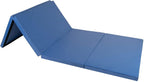 Polar Aurora 4'x8'x2'' Pu Leather Folding Gymnastics Gym Tumbling Exercise Martial Arts Mat Pad(Blue)