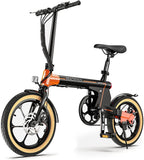Macwheel 16" Electric Folding Bike, 7.5Ah Lithium-ion Battery, Top Speed 15.5mph, Dual Disc Brakes, Electric Commuter Bicycle for People Aged 14 to 65 (LNE-16)