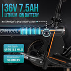 Macwheel 16" Electric Folding Bike, 7.5Ah Lithium-ion Battery, Top Speed 15.5mph, Dual Disc Brakes, Electric Commuter Bicycle for People Aged 14 to 65 (LNE-16)