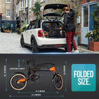 Macwheel 16" Electric Folding Bike, 7.5Ah Lithium-ion Battery, Top Speed 15.5mph, Dual Disc Brakes, Electric Commuter Bicycle for People Aged 14 to 65 (LNE-16)