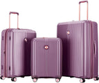 3 piece Luggage Sets,Expandable Hardside Suitcase with Spinner Wheels Luggage for Travel,TSA Approved (20/24/28-Inch,Purple)