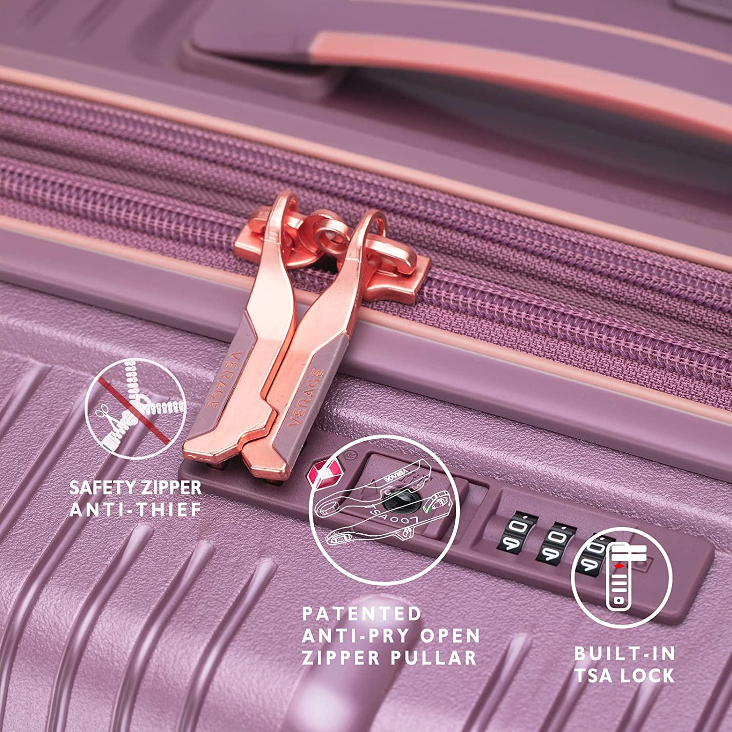 3 piece Luggage Sets,Expandable Hardside Suitcase with Spinner Wheels Luggage for Travel,TSA Approved (20/24/28-Inch,Purple)