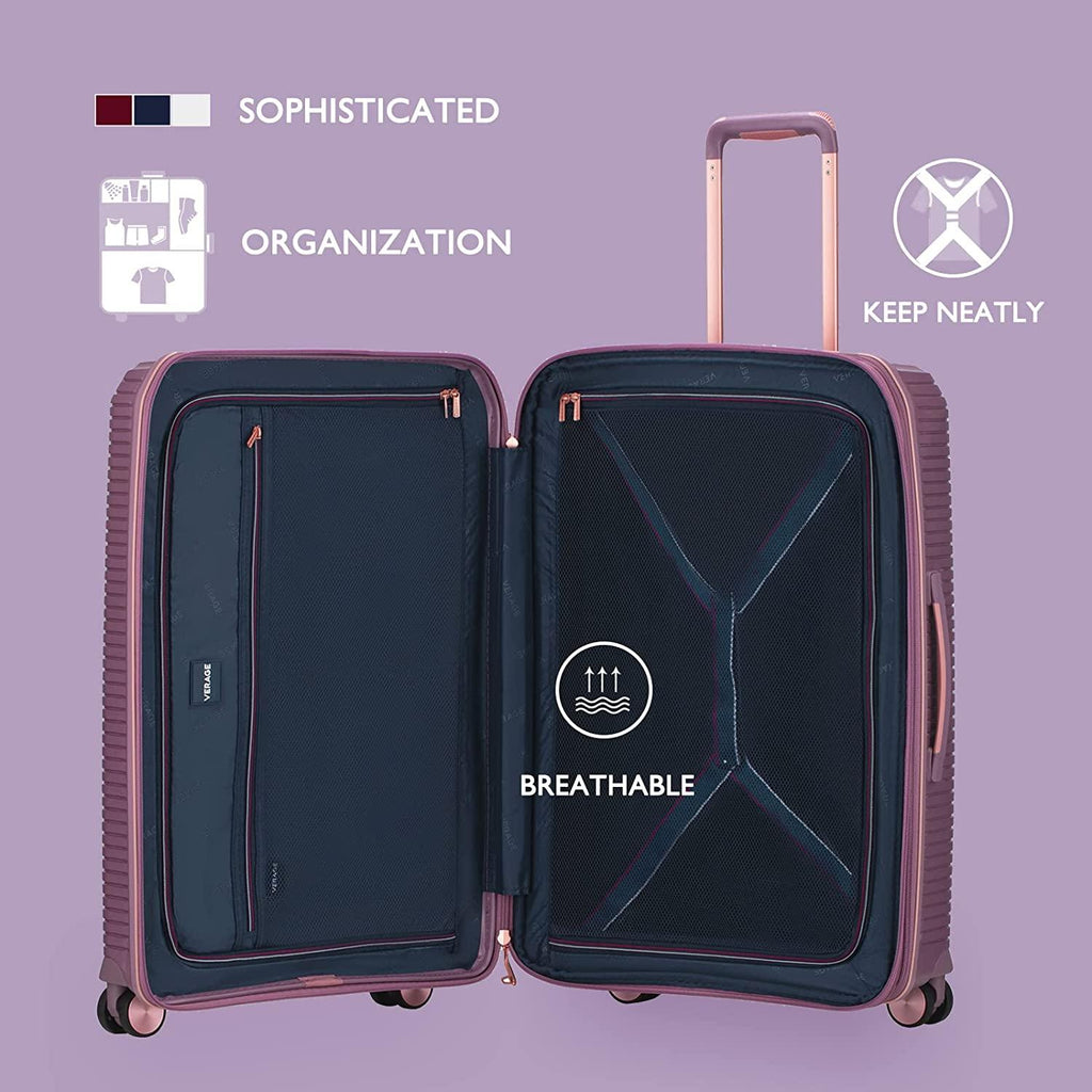 3 piece Luggage Sets,Expandable Hardside Suitcase with Spinner Wheels Luggage for Travel,TSA Approved (20/24/28-Inch,Purple)