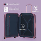 3 piece Luggage Sets,Expandable Hardside Suitcase with Spinner Wheels Luggage for Travel,TSA Approved (20/24/28-Inch,Purple)
