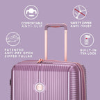 3 piece Luggage Sets,Expandable Hardside Suitcase with Spinner Wheels Luggage for Travel,TSA Approved (20/24/28-Inch,Purple)
