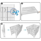 confote Heavy Duty  Steel Dog CaKennel Crate and Playpen for Training LarDog Indoor Outdoor with Double Doors &amp; Locks  Included Lockable Wheels Removable Tray No Screw