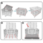 confote Heavy Duty  Steel Dog CaKennel Crate and Playpen for Training LarDog Indoor Outdoor with Double Doors &amp; Locks  Included Lockable Wheels Removable Tray No Screw