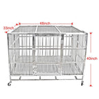 confote Heavy Duty  Steel Dog CaKennel Crate and Playpen for Training LarDog Indoor Outdoor with Double Doors &amp; Locks  Included Lockable Wheels Removable Tray No Screw