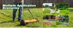 Push Reel Lawn Mower, 16-Inch 5-Blade Cordless Manual Reel Lawn Mower, Walk-Behind Steel Lawn Mower with 4-Position Cutting Height Adjustment &amp; SponGrip
