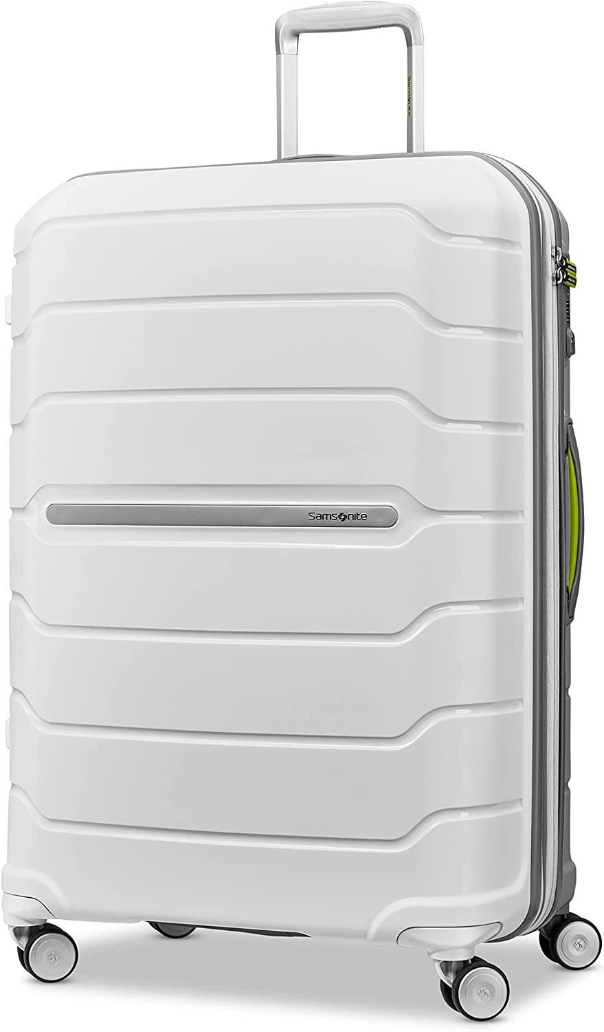 form Hardside Expandable with Double Spinner Wheels, White/Grey, Checked-Large 28-Inch