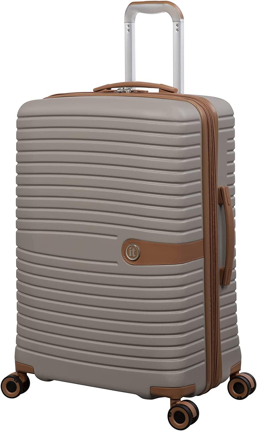 Encompass 27" Hardside Checked 8 Wheel Expandable Spinner, Sandy Skin