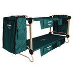 40 in. Green Bunkbable Beds with Leg Extensions Bed Side Organizers and Hanging Cabinets (2-Pack)