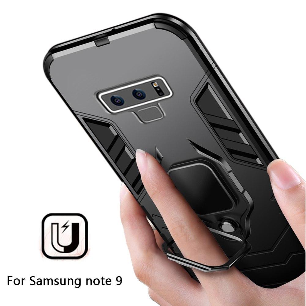Luxury Shockproof Armor Case For Samsung Note 9 with Car Magnetic Ring Stand