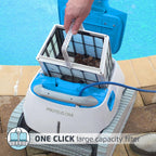 dolphin proteus dx4 robotic pool [vacuum] cleaner - ideal for in ground swimming pools up to 50 feet - powerful suction to pick up small debris - extra large easy to clean top load filter basket