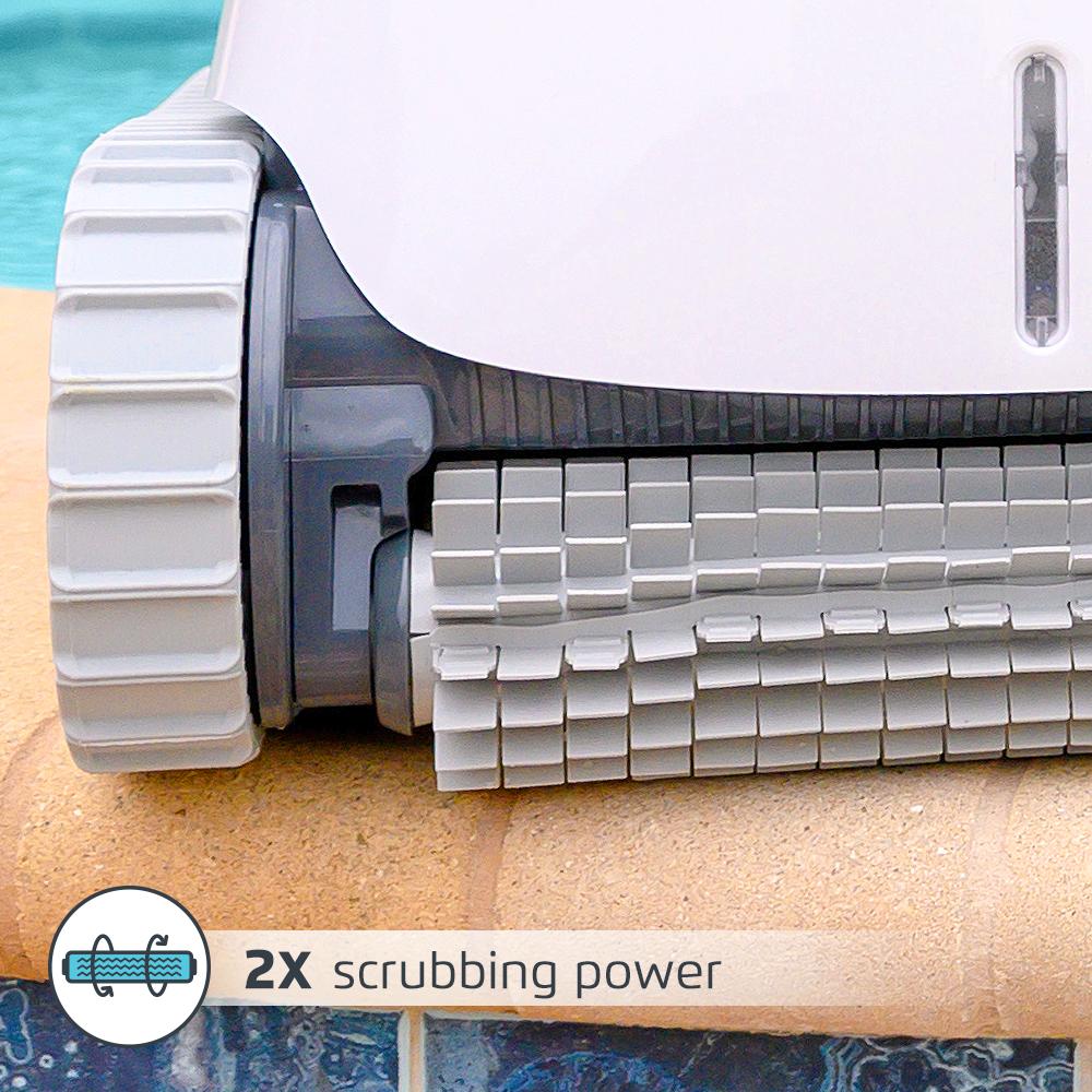 dolphin proteus dx4 robotic pool [vacuum] cleaner - ideal for in ground swimming pools up to 50 feet - powerful suction to pick up small debris - extra large easy to clean top load filter basket