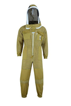 beeprogear ultra ventilated suit fencing veil brown | bee keeping suit with round veil hat| unisex polycotton beekeeper suit | 3 layer protective suit (x-large)