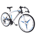 Hotwon Commuters Aluminum Full Suspension Road Bike 21 Speed Disc Brakes, 700c,220lbs,Iron,Black