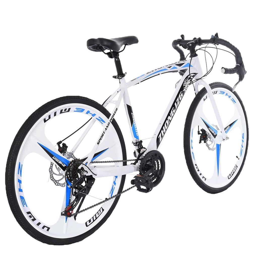 Abcnature 26" Men's Mountain Bike 21-Speed Road Bike Aluminum Full Suspension Bicycle Commuters Bike White 700c