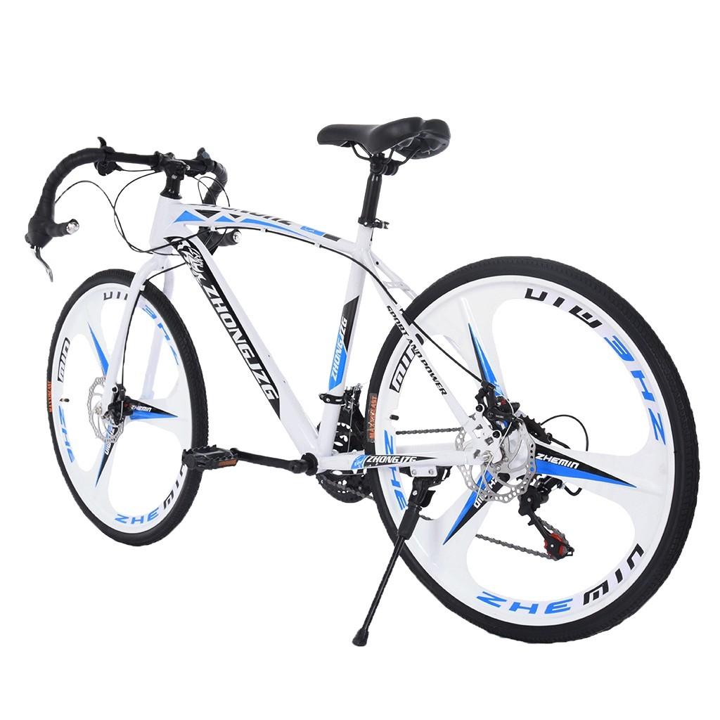 Abcnature 26" Men's Mountain Bike 21-Speed Road Bike Aluminum Full Suspension Bicycle Commuters Bike White 700c