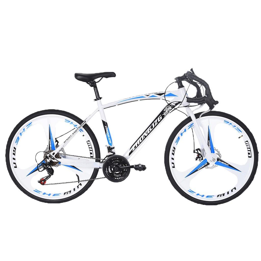 Abcnature 26" Men's Mountain Bike 21-Speed Road Bike Aluminum Full Suspension Bicycle Commuters Bike White 700c