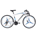 HTNBO 21 Speed Shifting System Road Bike Frame 700C Wheel Adult Road Bicycle for Men And Women,White