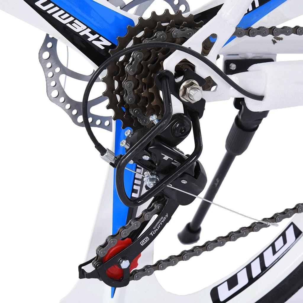 Abcnature 26" Men's Mountain Bike 21-Speed Road Bike Aluminum Full Suspension Bicycle Commuters Bike White 700c