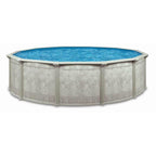 Aquarian Pools Khaki Venetian 21 foot x 52 Inch Round Steel Outdoor Backyard Above Ground Family Swimming Pool with Skimmer and