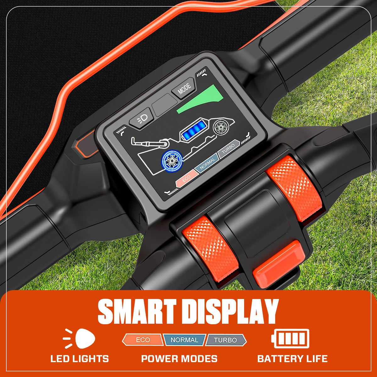 21" 60V Electric Push Lawn Mower, Cordless Push Mower with 6.0Ah Battery &amp; Charger, 7-Height Adjustment, LED Light (Note: Battery &amp; Mower Shipped Separately)