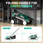 20V 13" Cordless Lawn Mower, Electric Lawn Mowers for Garden, Yard and Farm, 5 Heights, with Brushless Motor, 4.0Ah Battery &amp; Charger Included