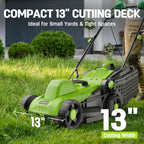 13 Inch Electric Lawn Mower, 1300W Corded Power, Lightweight &amp; Compact  Ideal for Small to Medium Lawns
