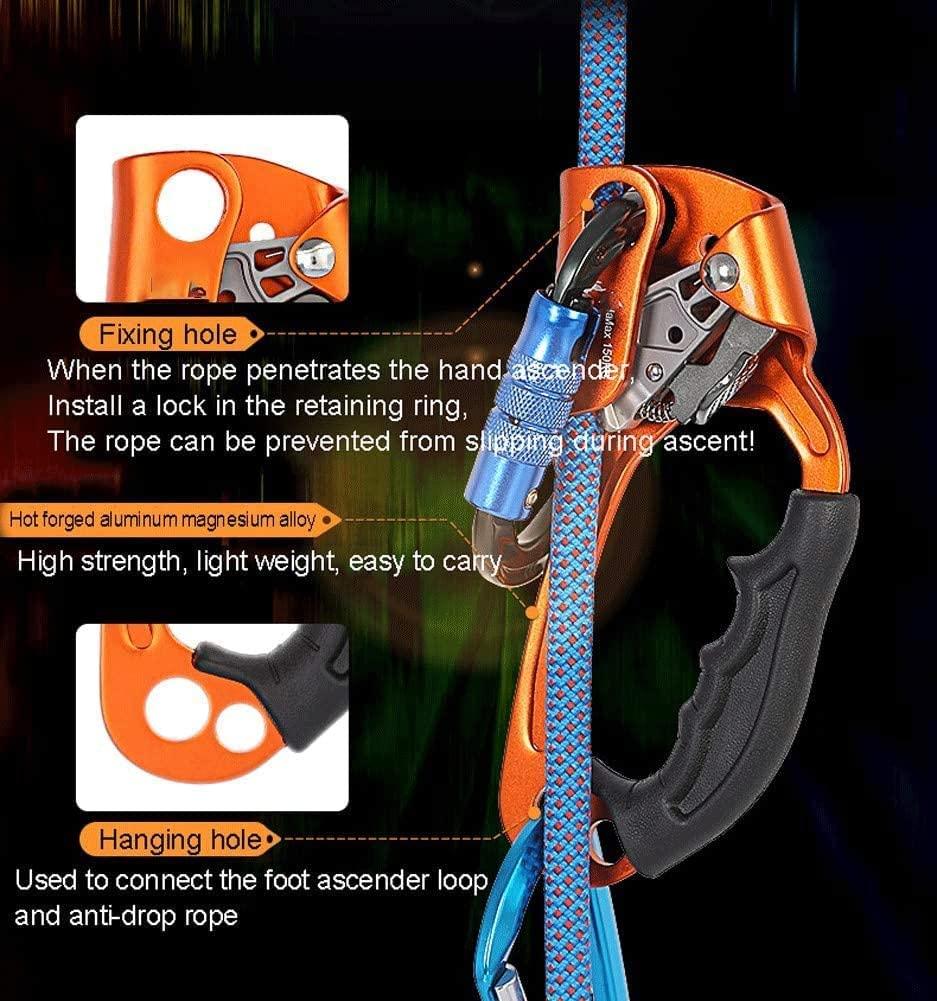 Skadler Hand Rope Climber,Climbing Hand Ascender Outdoor Mountaineering Climbing Rappelling Equip Hand Ascender for 8-12MM Rope Right Hand Ascender