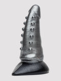 Fantasy Beastly Dragon Textured Silicone Dildo 8 Inch, Silver