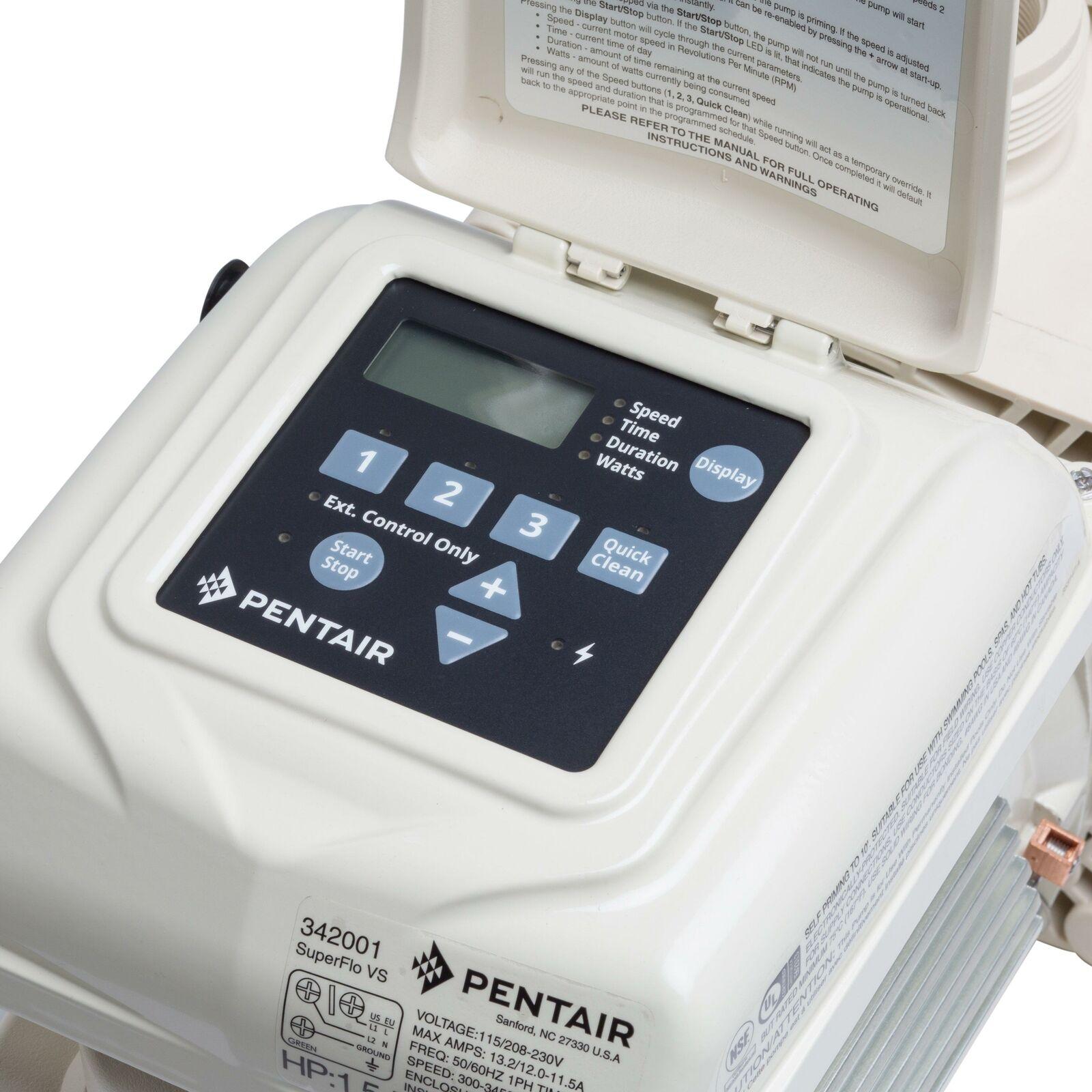 pentair 342001 superflo vs variable speed energy efficient swimming pool pump
