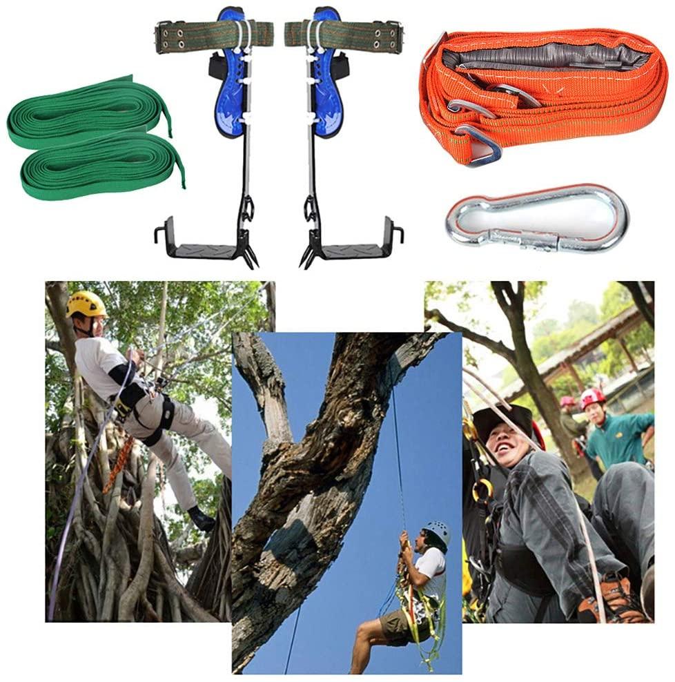 PRETYZOOM 1 Set Tree Climbing Gear Safety Harness Belt Rope Spike Shoes Tree Climbing Aid