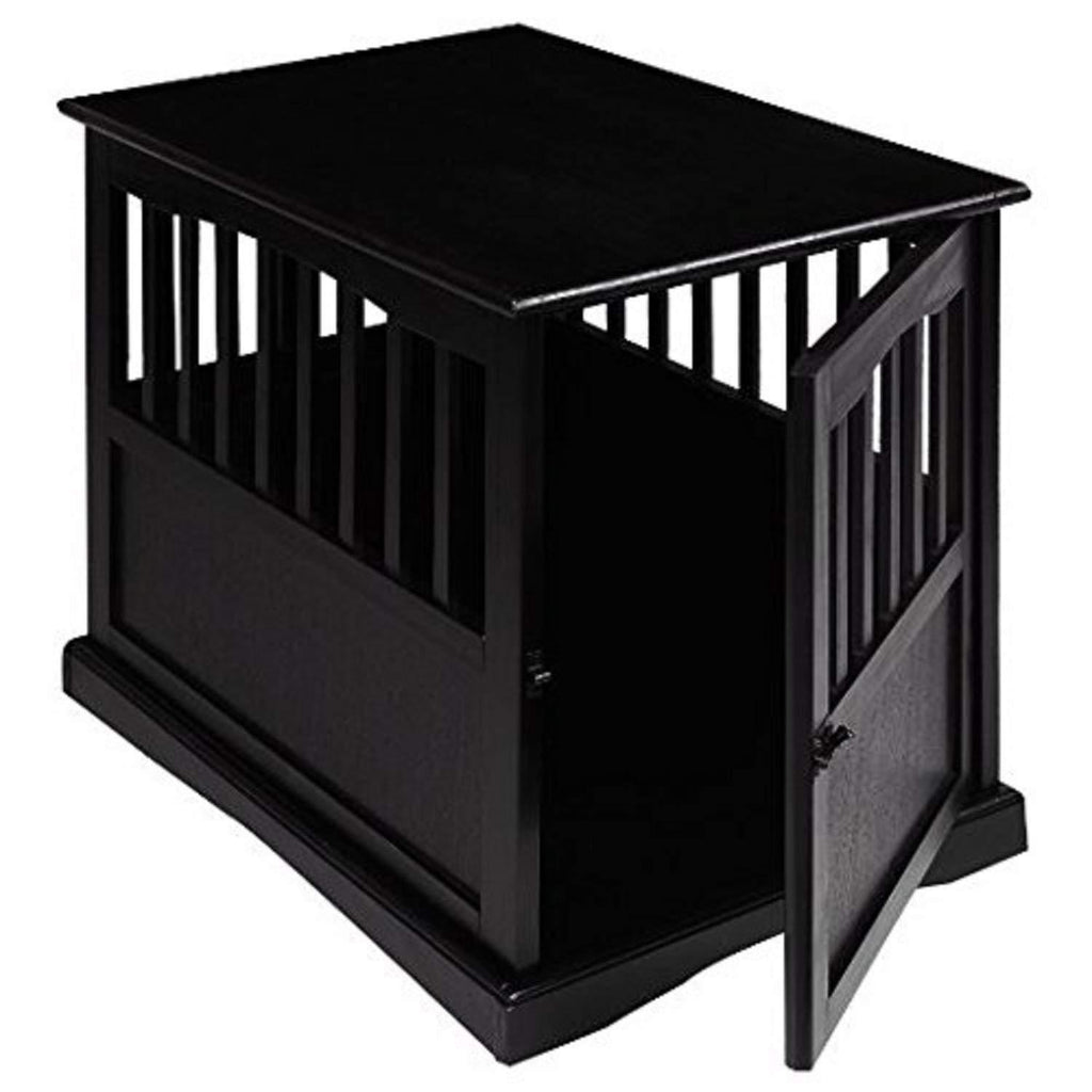 Wooden Furniture Pet Crate, Color Black (Large, Black) by Casual Home